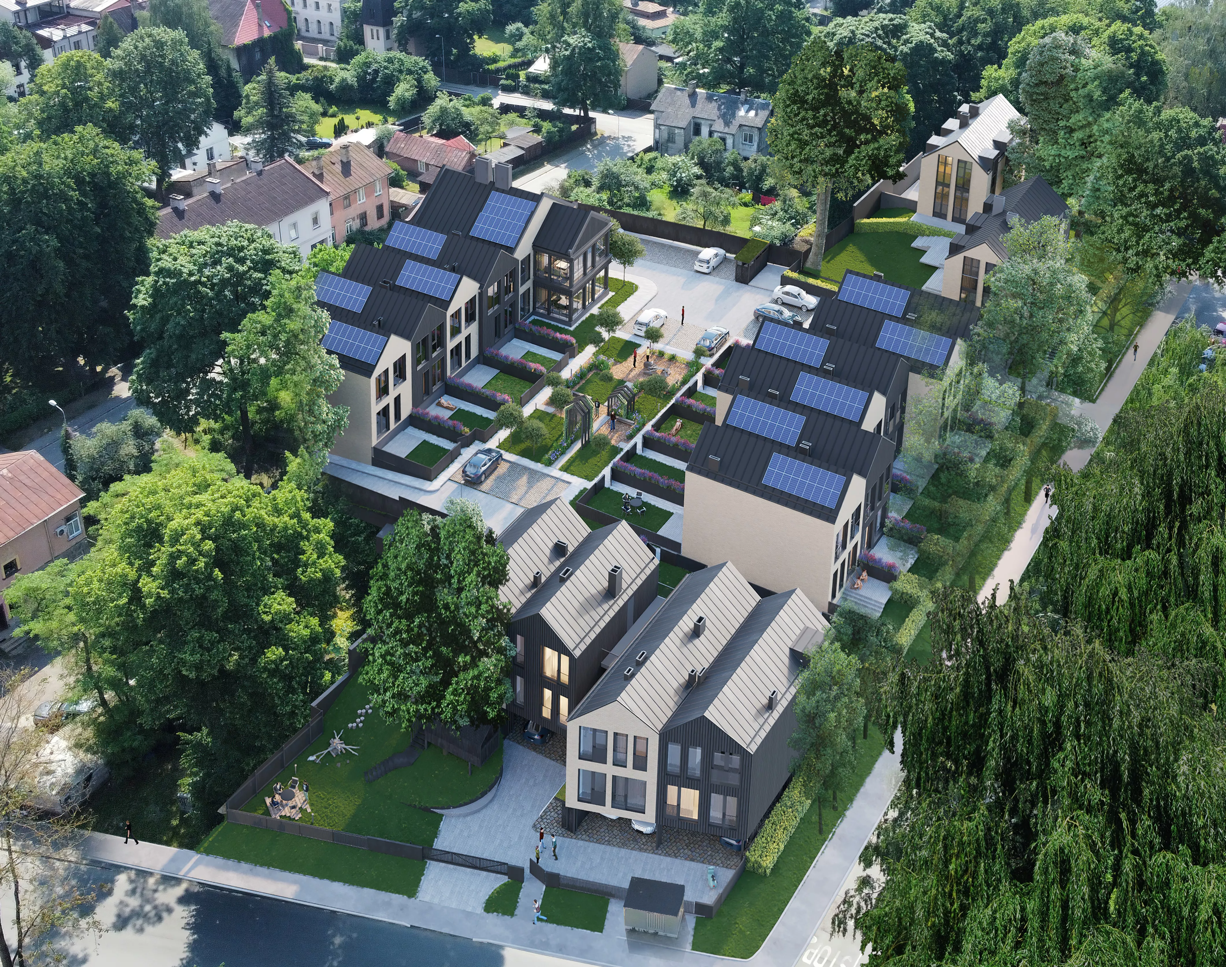 Āgenskalna Lietus Dārzs — māju plānojums